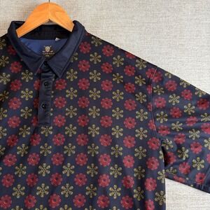 Chuco Golf Mens XXXL Black Red Yellow Sugar Skull Floral Performance Polo